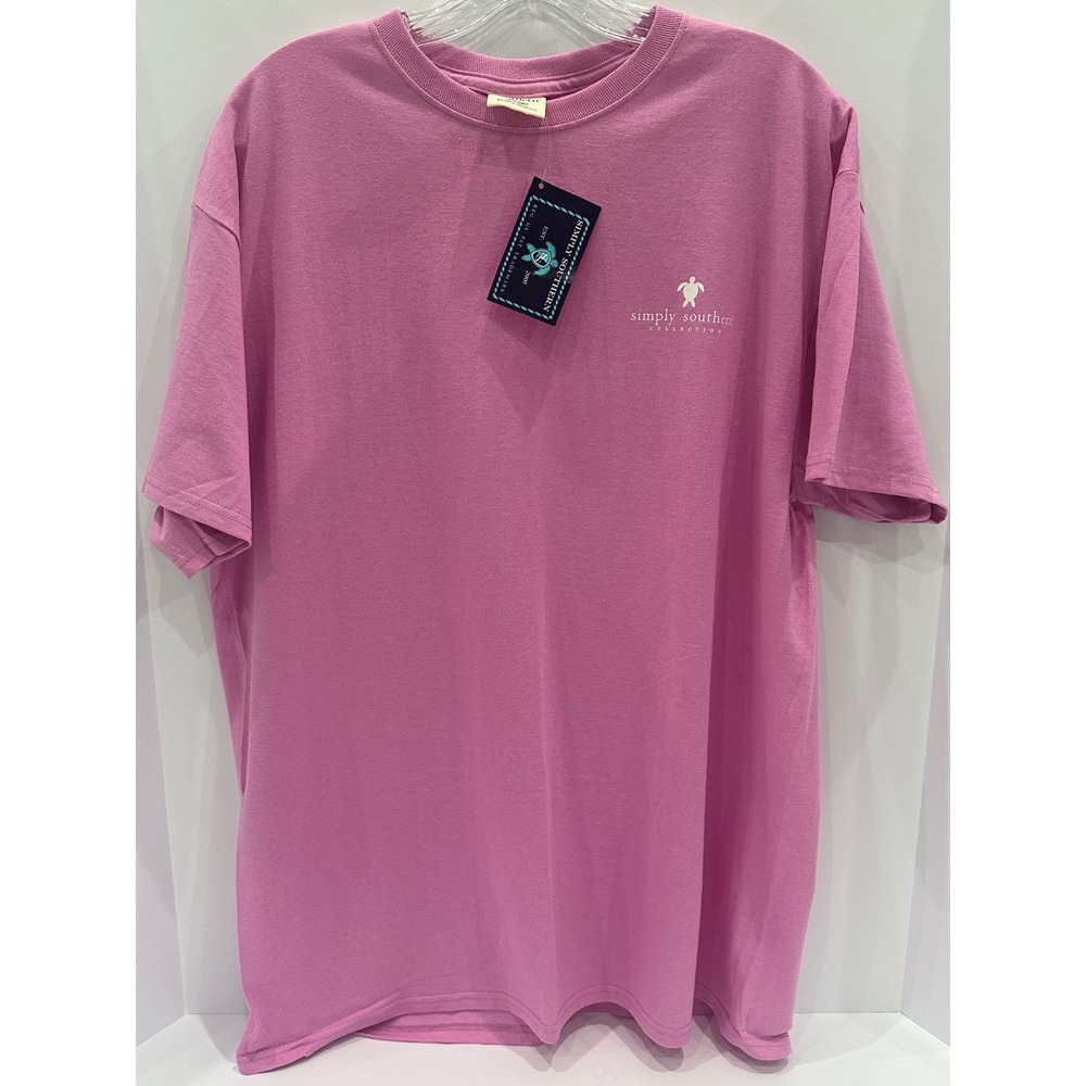 Simply Southern Save Our Oceans Sea Turtle Pink T-Shirt Large ACDMY-SAVOCEAN NWT